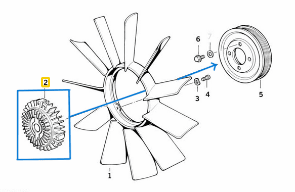 Fan Termiği BMW 5 Seri E34, E39, 3 Seri E36, E46, 7 Seri E38, X5, E53 M50, M52, M54 OEM 11527505302, 11521740963, 11521719269