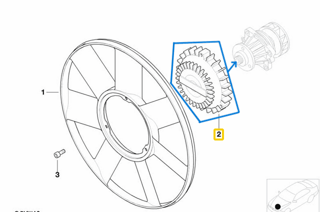 Fan Termiği BMW 5 Seri E38, E39, 3 Seri E46, X Seri E53, 7 Seri E65 E66 M47, N57, N67 OEM 11522249216(Kopya)