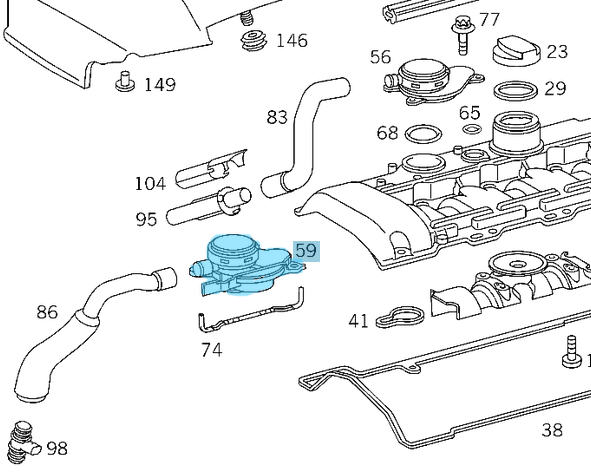 Yağ Seperatörü / Yağ Ayırıcı Ventil / Yağ Siklonu Motor: OM611, OM612, OM613, OM646, OEM A6110160334