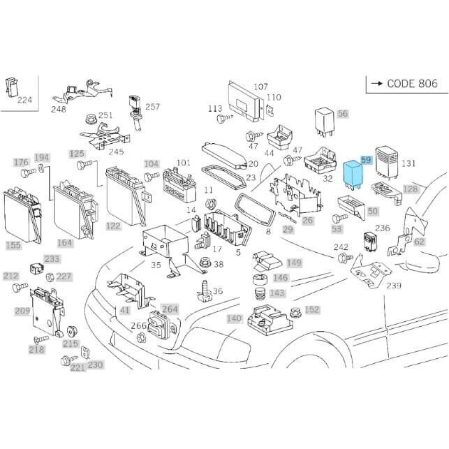 Yakıt Kesinti Rölesi / Role / Kumanda Cihazı E Seri W124, C Seri W201, W202, G Seri W461, W463, Dizel Motor OEM A0025456505, A0015458205