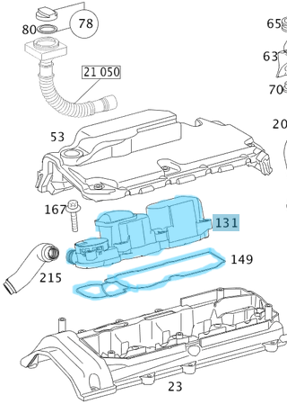 Yağ Seperatörü / Yağ Ayırıcı Ventil / Yağ Siklonu Vito W639, Sprinter W906, Motor: OM646, OEM A6460100862, A6460101562