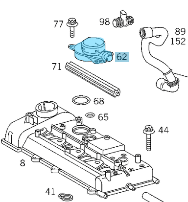 Yağ Seperatörü / Yağ Ayırıcı Ventil / Yağ Siklonu Vito W638 Motor: OM611, OEM A6110160234