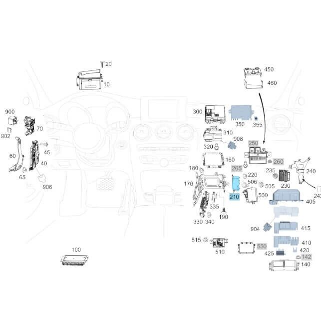 Gerilim Dönüştürücü / Yardımcı Akü / Akü Regülatörü C Seri W205, E Seri W213, S Seri W222, Coupe W217, GLC Seri W253, OEM A2059052809, A2059053414, A2054400073