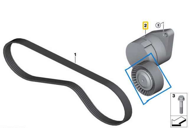 Kayış Gergi Makarası (Kasnağı) Kütükteki 3 Seri E46, 5 Seri E39, 7 Seri E38, X5 Seri E53 M43, M52, M54 OEM 11281433571 -1