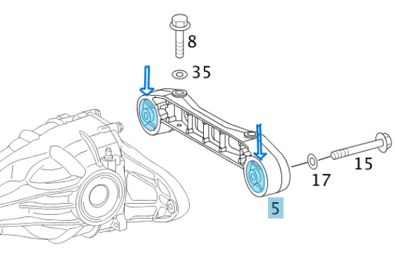 Defransiyel Takozu Arka / Diferansiyel Takozu / Defransiyel Burcu Arka / Travers Takozu Arka Vito W639, W447, OEM A6393506101