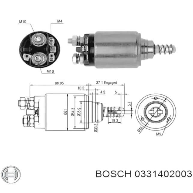 Marş Otomatiği W115, W123, Minibüs 207, 208 Seri W601 Motor: OM615, OM616, OM617 OEM A0001523010 Bosch No: 0331402003