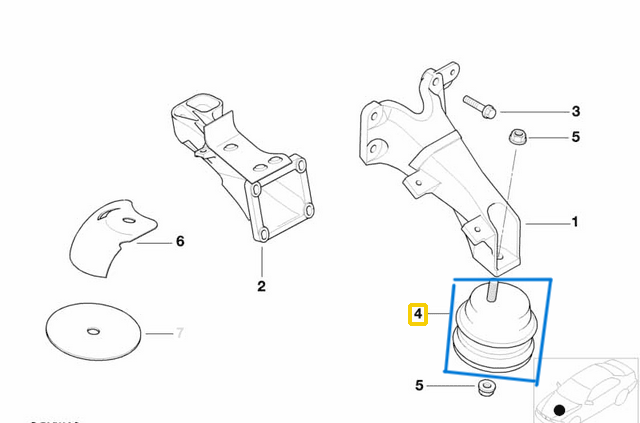 Motor Kulağı (Takozu) BMW 3 Seri E36, E46 M50, M52, M54 OEM 22116779970, 22116771361, 22111095444