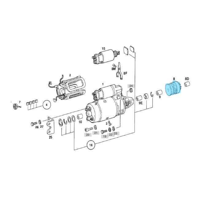 Marş Dişlisi 9 Diş W115, W123, W601 Motor: OM615, OM616, OM617 Bosch No: 2006209331 OEM A0001518313