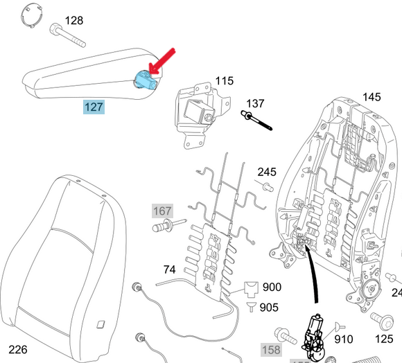 Koltuk Kol Dayama Tamir Takımı Sol Vito W639 OEM A6399702301
