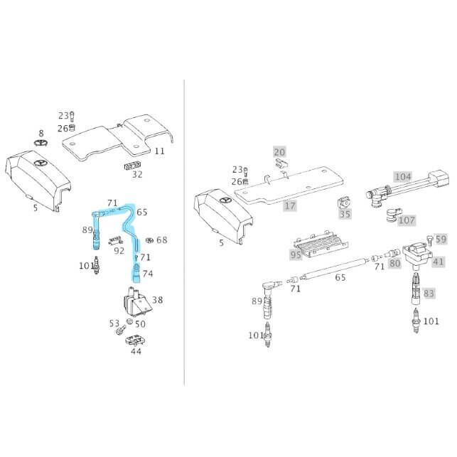 Buji Kablo Seti 4 Kablo E Seri W210, C Seri W202, Motor: M111 OEM A0300891450