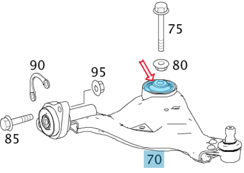 Salıncak Burcu Ön Alt Sağ Sol Vito W639 2011-> Yatık OEM A6393331114, A6393330014