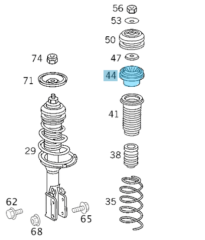 Amortisör Takoz Rulmanı Ön / Amortisör Takoz Bilyası Ön Vito W638 OEM A6389810120