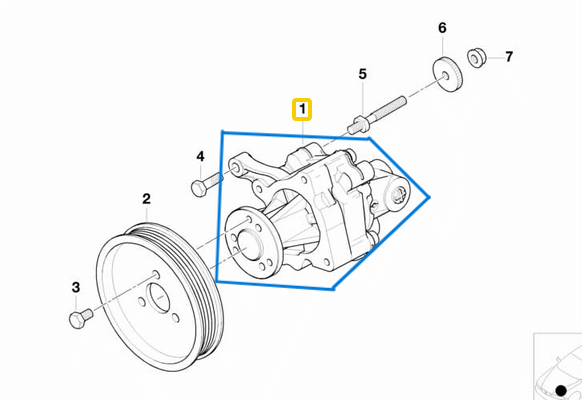 Direksiyon Pompası BMW X5 Seri 4,4i, 4,6is E53 Kasa  M62 OEM 32416756737, 32411096434