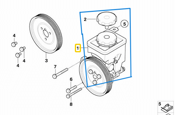 Direksiyon Pompası BMW 5 Seri E60, M57, M57N2, N57 OEM 32416783431, 32416760956