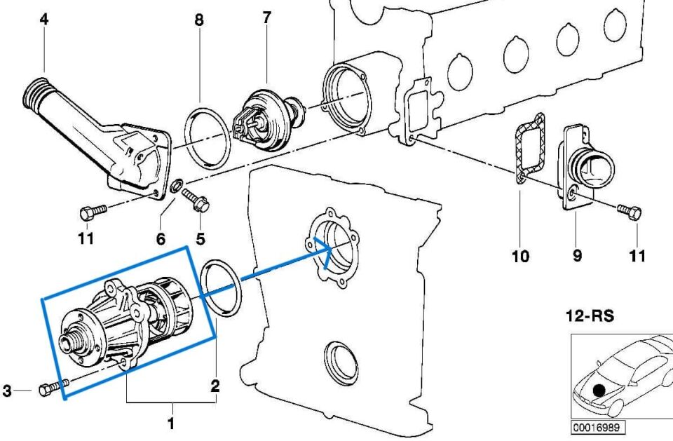 Devirdaim Su Pompası BMW 3 Seri E36, 5 Seri E34 M40 OEM 11510007039 ,11511727123