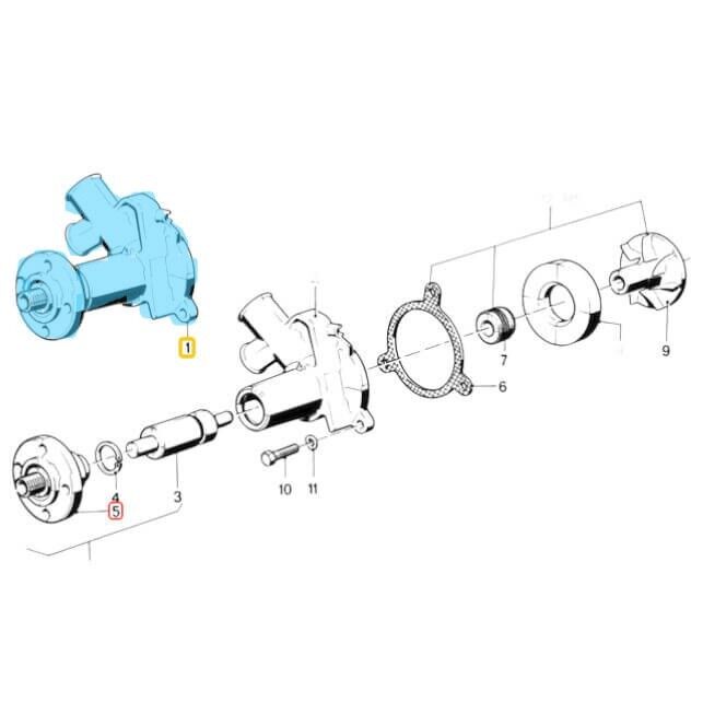 Devirdaim Su Pompası BMW 3 Seri E21, 5 Seri E12 Motor: M20 OEM 11519071560, 11511267583, 11511267187, 11511264276