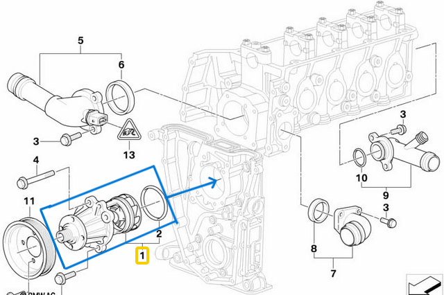Devidaim Su Pompası BMW 3 Seri E36,  E46, 5 Seri E34 M42, M43, M44 OEM 11510393338, 11511734602, 11511721872