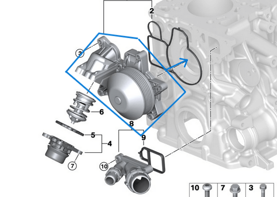 Devidaim Su Pompası BMW 1 Seri E81, E82, E87, 3 Seri E90,  E91, E92, E93, 5 Seri E60, X1 E84, X3 E83, N47 OEM 11517807311