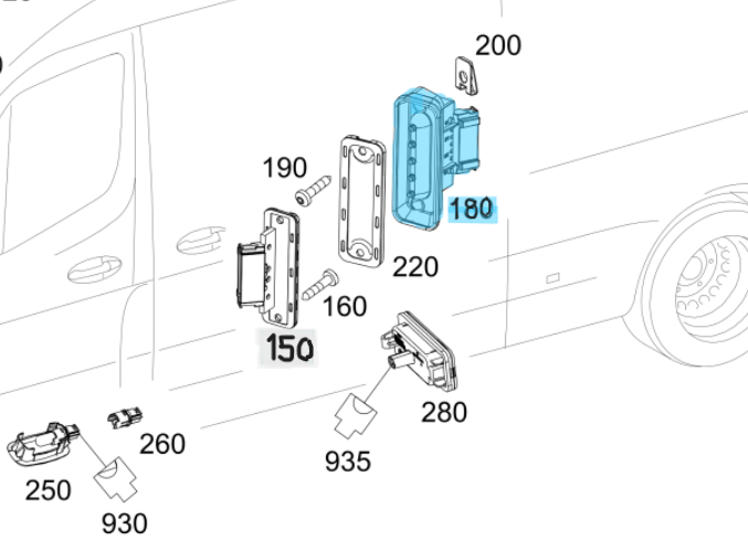 Kapı Şarteli / Sürgülü Kapı Kontağı /Sürgülü Kapı Siviçi / Switch Erkek Sprinter W907, Vito W639, W447 OEM A9078213000, A6398200654