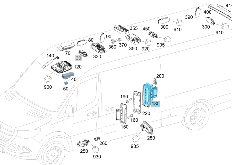 Kapı Şarteli / Sürgülü Kapı Kontağı /Sürgülü Kapı Siviçi / Switch Erkek Sprinter W907, Vito W639, W447 OEM A9078213000, A6398200654