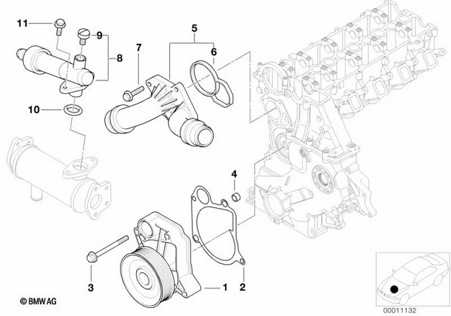 Devidaim Su Pompası BMW 3 Seri E46, 5 Seri E39 Kasa, M47 OEM 11510393730, 11517786736, 11517785015