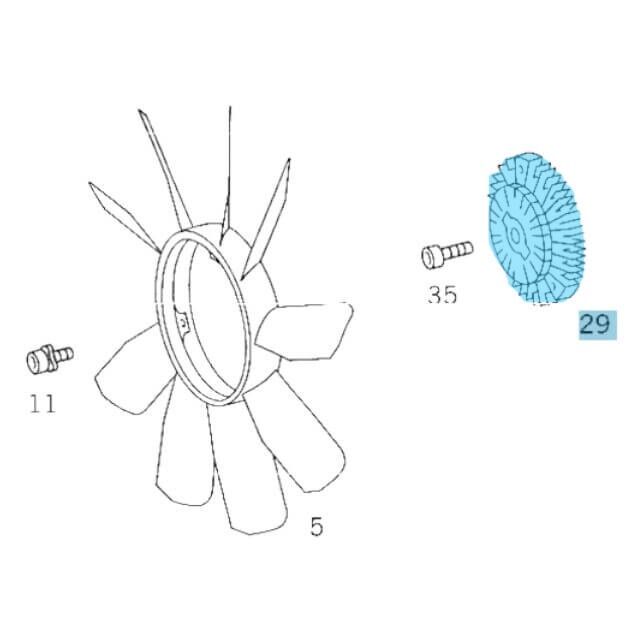 Fan Termiği Vito W638, Sprinter W901, W902, W903, W904, Motor: OM602 OEM A0002005122