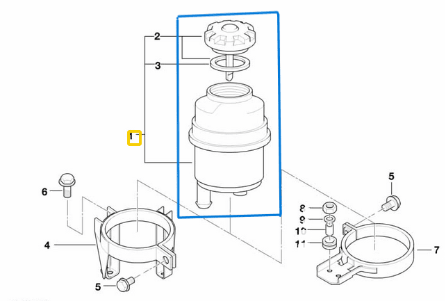 Direksiyon Pompa Hidrolik Yağ Deposu BMW 3 Seri E36, E46, E90, 7 Seri E32, E38, E65, 5 Seri E34, E39, E60, X5 E53  OEM 32416851217, 32411097164