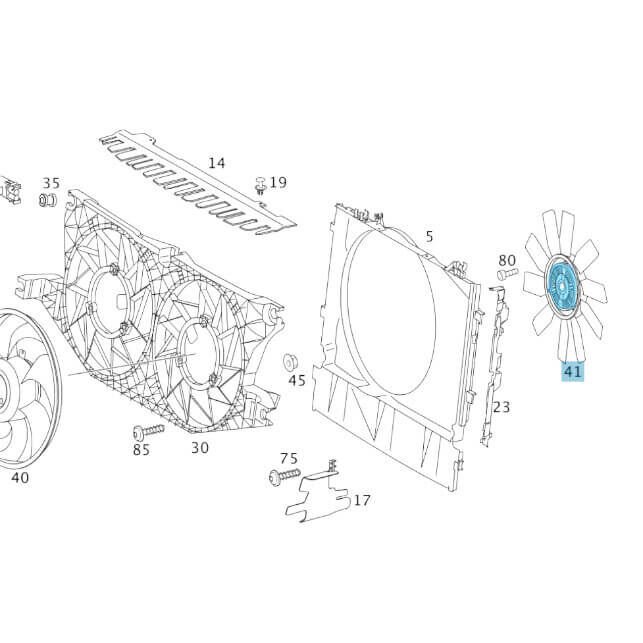 Fan Termiği Pervanesiz Vito W639, Sprinter W906, Motor: OM642, OM646 OEM A0002006023