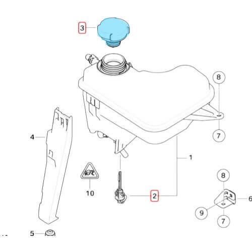 Radyatör Kapağı / Radyatör Yedek Su Depo kapağı 1.4 Bar BMW M40, M41, M47, M51, M57, M57N OEM 17137639023, 17111742232