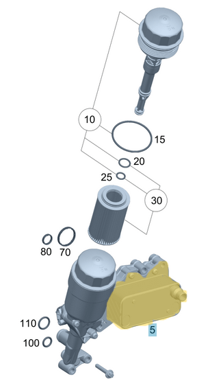 Yağ Soğutma Radyatörü C Seri W204, W207, E Seri W212, Vito W639, Sprinter W906, Motor: OM651 OEM A6511801310
