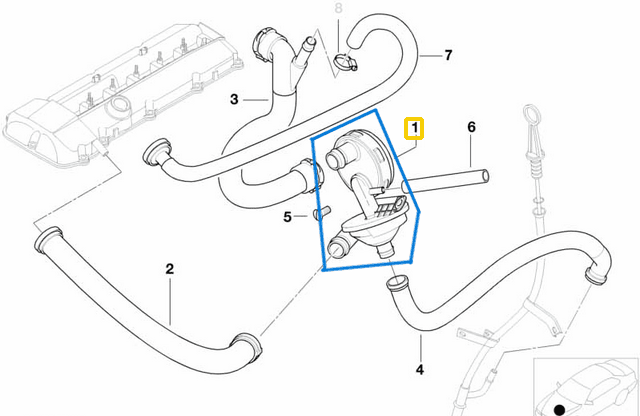 Yağ Seperatörü (Yağ Siklon Valfi) BMW 3 Seri E46, 5 Seri E39, E60 7 Seri E38, E65, X3 E83, X5 E53, M50, M52 OEM 11617501566, 11611432558