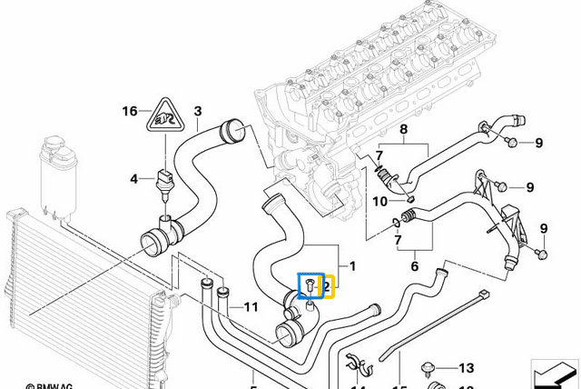 Radyatör Hava Tahliye Vidası E34, E36, E39, E46, E53, E90, E92, E93, E81, E83, E87 OEM 17111712788, 17110141325