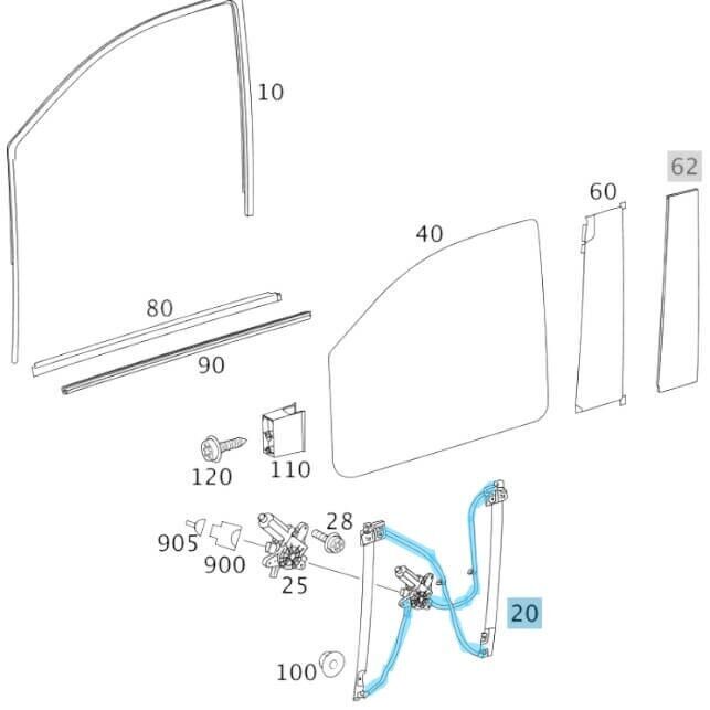 Cam Mekanizma Tamir Takımı Ön Sağ Vito W639 OEM A6397200546, A6397200146