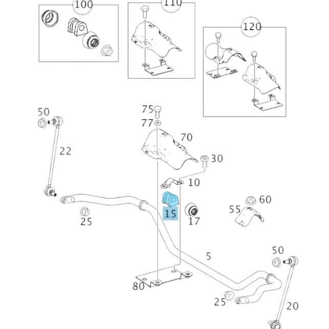Viraj Demir Lastiği Ön 23mm Vito W639 OEM A6393230285