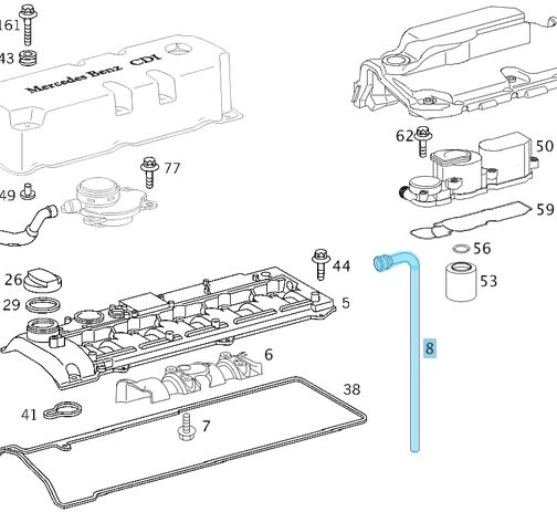 Yağ Hortumu / Yağ Buhar Hortumu / Havalandırma Hortumu. Motor: OM611, OM612, OM646, OM647 OEM A6120160681