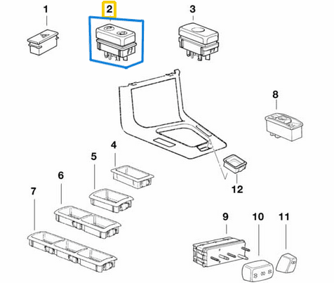 Cam Açma Düğmesi Ön BMW 3 Seri E36 OEM 61311387916