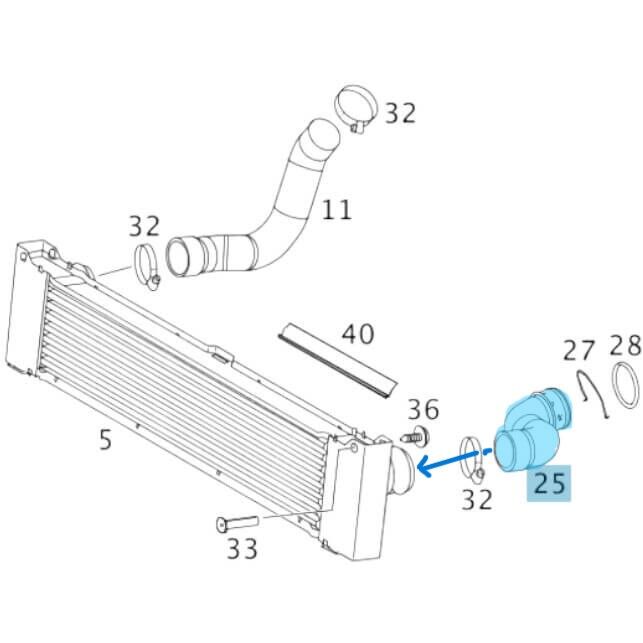 Intercooler Hortumu / İnterkol Hortumu / Turbo Hortumu Sol Vito 109-111-115 CDI W639 Motor: OM646 OEM A6395280982