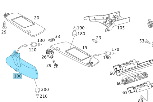 Dikiz Aynası İç / Ayna İç Dikiz. Vito W638, W639, Sprinter W901, W902, W903, W904, W906, Vaneo W414, OEM A6398100517, A9018100017