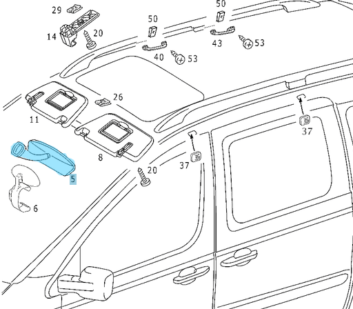 Dikiz Aynası İç / Ayna İç Dikiz. Vito W638, W639, Sprinter W901, W902, W903, W904, W906, Vaneo W414, OEM A6398100517, A9018100017