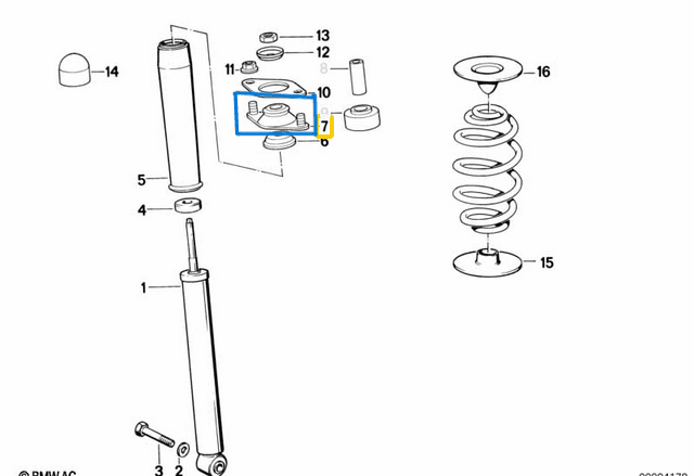 Amortisör Takozu Arka BMW 3 Seri E30 OEM 33521128819