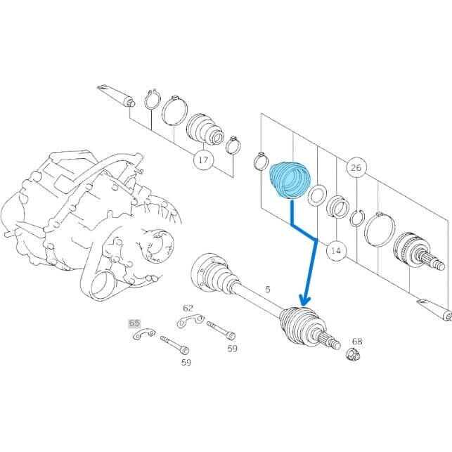 Aks Körüğü Dış Vito W638 OEM A0003370085, 0003370085
