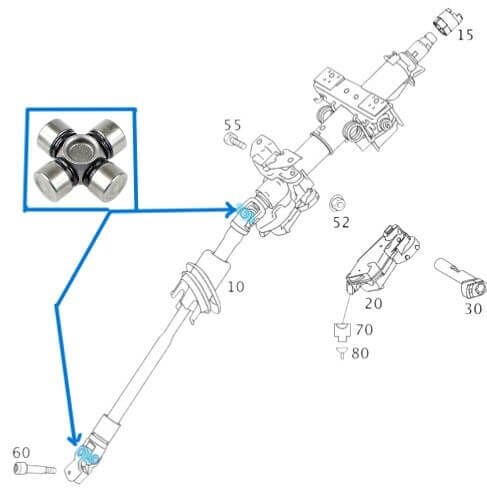 İstavroz Direksiyon Mili / Direksiyon Mili İstavrozu 16x40mm Vito W639