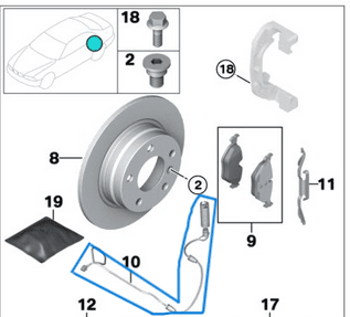 Fren Balata Fişi (Sezicisi) Arka X5 Seri E53 OEM 34351165580