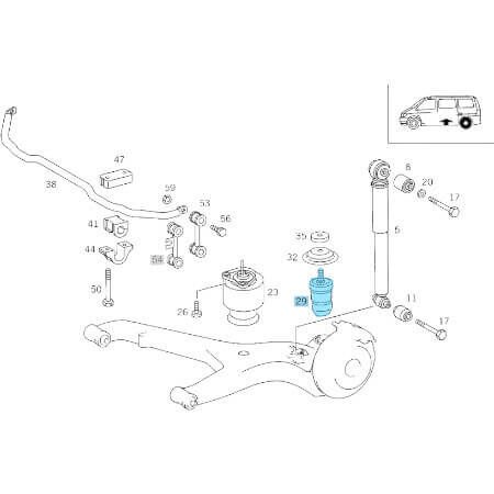 Şase Takozu Arka/Lastik Takoz Vito W638 OEM A6383200177, A6383200277, A6383200077