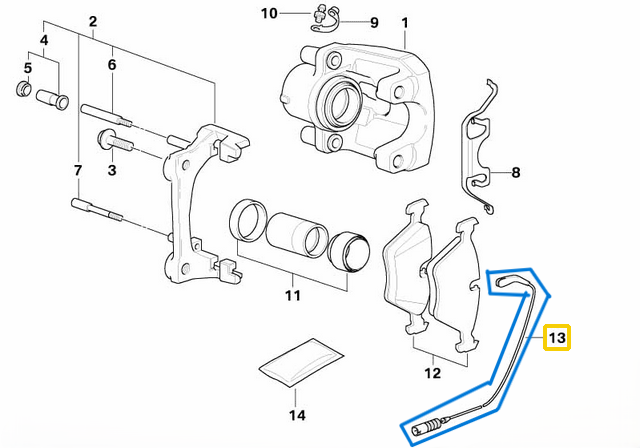 Fren Balata Fişi (Sezicisi) Ön 7 Seri E65, E66, E67 OEM 34356778037, 34356755266