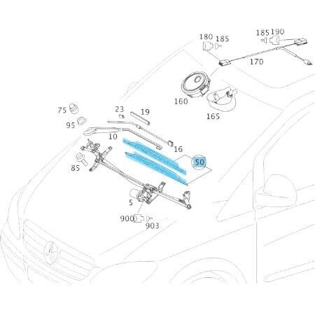 Silecek Süpürgesi Ön Takım 65/70cm Vito W639 OEM A6398200200, A0018204245 SWF No:119 398
