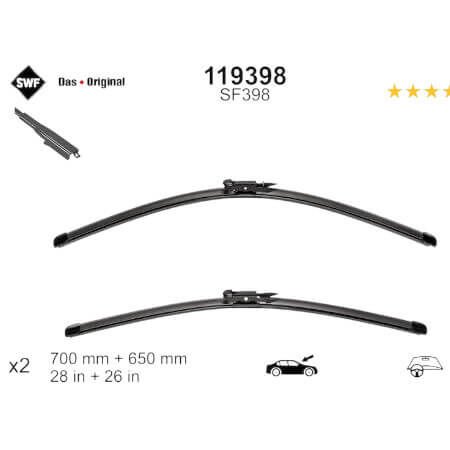 Silecek Süpürgesi Ön Takım Visioflex 65/70cm Vito W639 OEM A6398200200, A0018204245 SWF No:119 398
