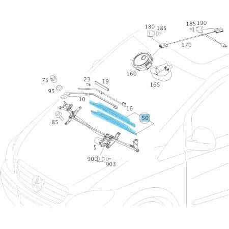 Silecek Süpürgesi Ön Takım Visioflex 65/70cm Vito W639 OEM A6398200200, A0018204245 SWF No:119 398