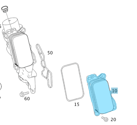 Yağ Radyatörü / Yağ Soğutma Radyatörü ML W164, C Seri W203, W204, W207, E Seri W211, S Seri W221, Vito W639, Sprinter W906, Motor: M272 OEM A2721880001