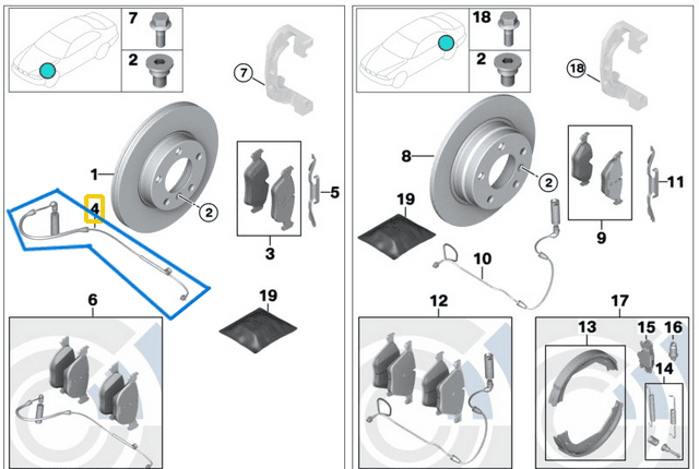 Fren Balata Fişi (Sezicisi) Ön X3 Seri E83 OEM 34353411756
